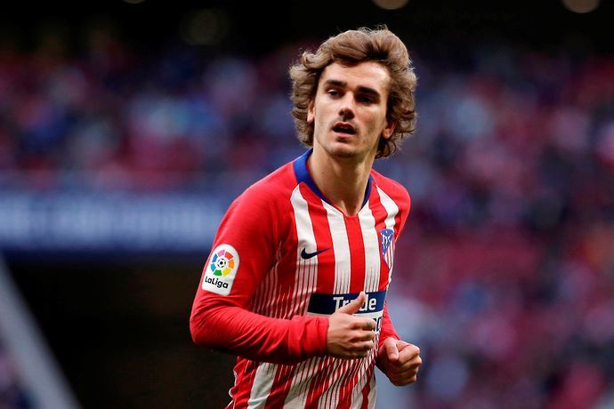 Antoine Griezmann in action for Atletico Madrid in 2019