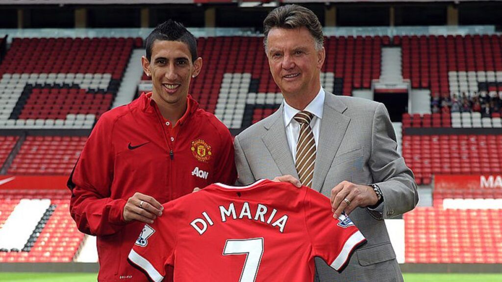 Angel Di Maria and Louis van Gaal clashed at Manchester United