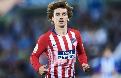Antoine Griezmann in action for Atletico Madrid in 2019