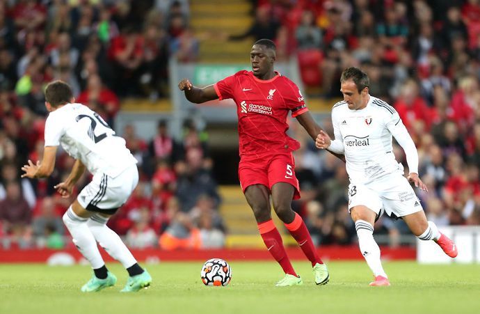 Ibrahima Konate in action for Liverpool