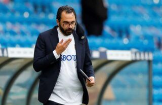 Leeds' director of football Victor Orta on the touchline