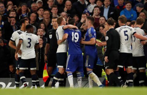 A mass brawl erupts at Stamford Bridge