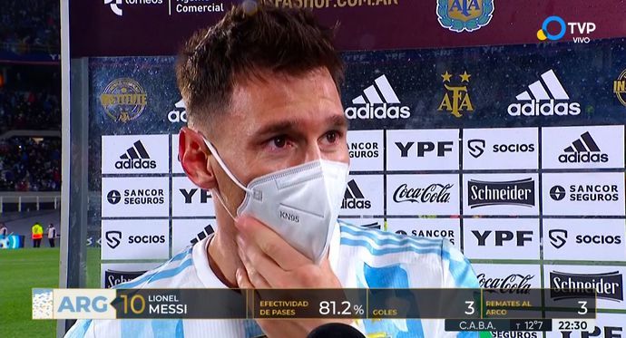 Lionel Messi in tears