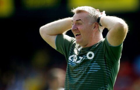 Aston Villa manager Dean Smith in disbelief