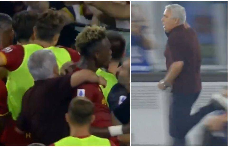 Jose Mourinho wildly celebrated Roma's last minute winner