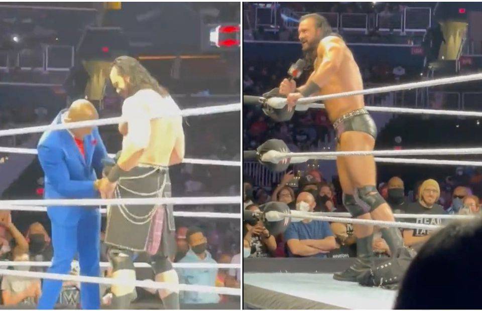 Drew McIntyre suffers 'wardrobe malfunction' at house show
