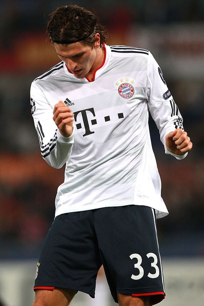 Mario Gomez in action for Bayern Munich