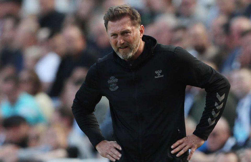 Southampton boss Ralph Hasenhuttl looks frustrated on the touchline