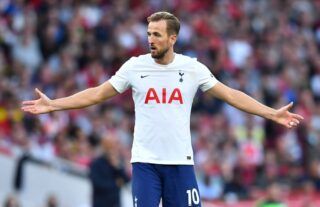 Tottenham striker Harry Kane looking frustrated