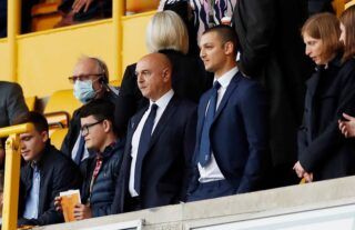 Tottenham chairman Daniel Levy in the stands earlier this season