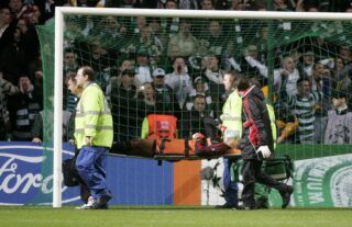 Dida is stretchered off for AC Milan vs Celtic in 2007