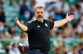 Celtic manager Ange Postecoglou showing his frustration