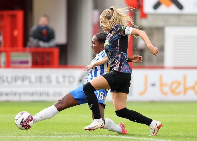 Danielle Carter was an attacking threat during Brighton's victory against Tottenham Hotspur