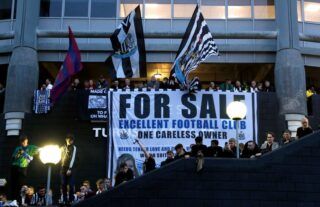Newcastle fans celebrating the recent takeover