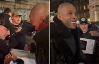 Bizarre moment Chris Eubank Jr signs a young fan's microwave - his reaction says it all