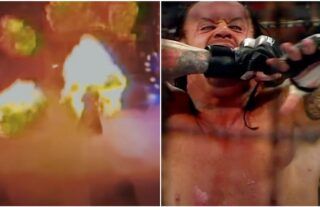 The Undertaker was badly burned by pyro before big match, but still wrestled like a pro
