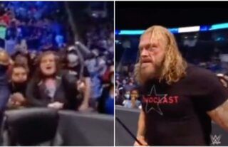 Hilarious WWE fan offered to give Edge her cane to help Seth Rollins attack