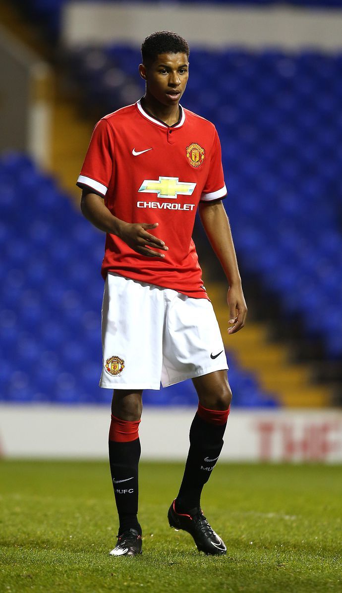 Manchester United's Marcus Rashford when he was younger