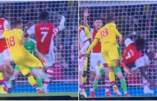 James McArthur somehow avoided a red card vs Arsenal...