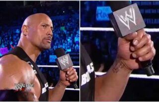 The Rock had his promo notes on his wrist during WWE Raw