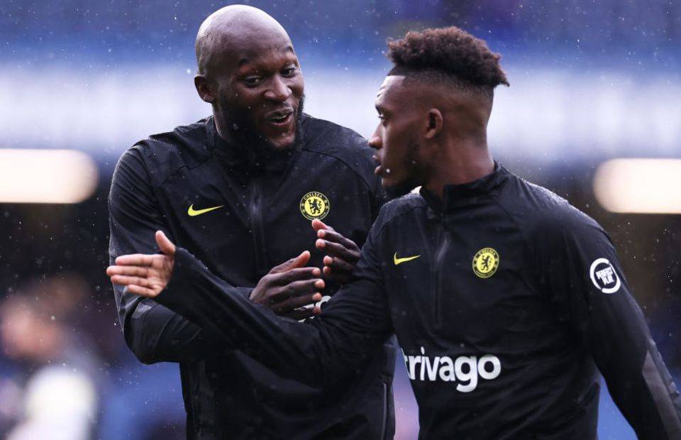 Romelu Lukaku and Callum Hudson-Odoi in action for Chelsea