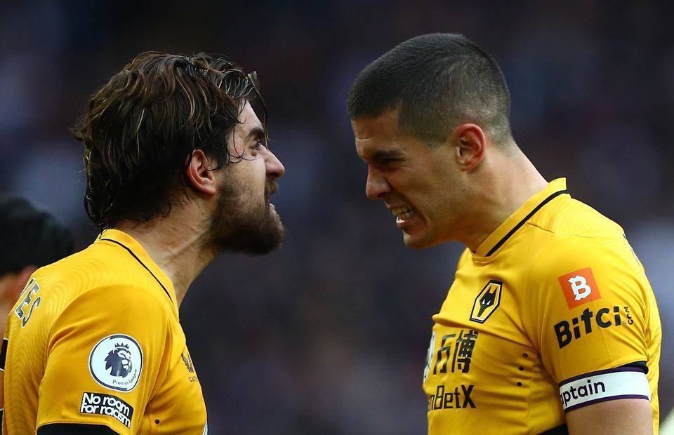 Ruben Neves and Conor Coady celebrating together for Wolves
