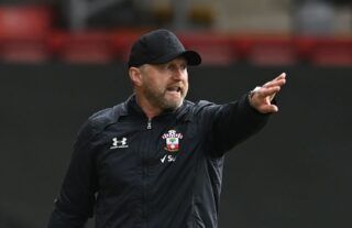 Southampton manager Ralph Hasenhuttl on the touchline