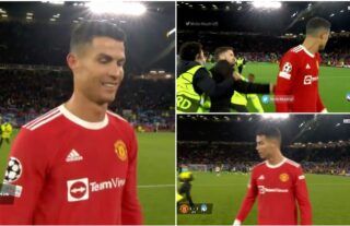 A pitch invader tried to meet Cristiano Ronaldo after his heroics vs Atalanta