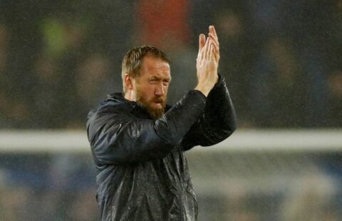 Brighton manager Graham Potter claps the club's supporters