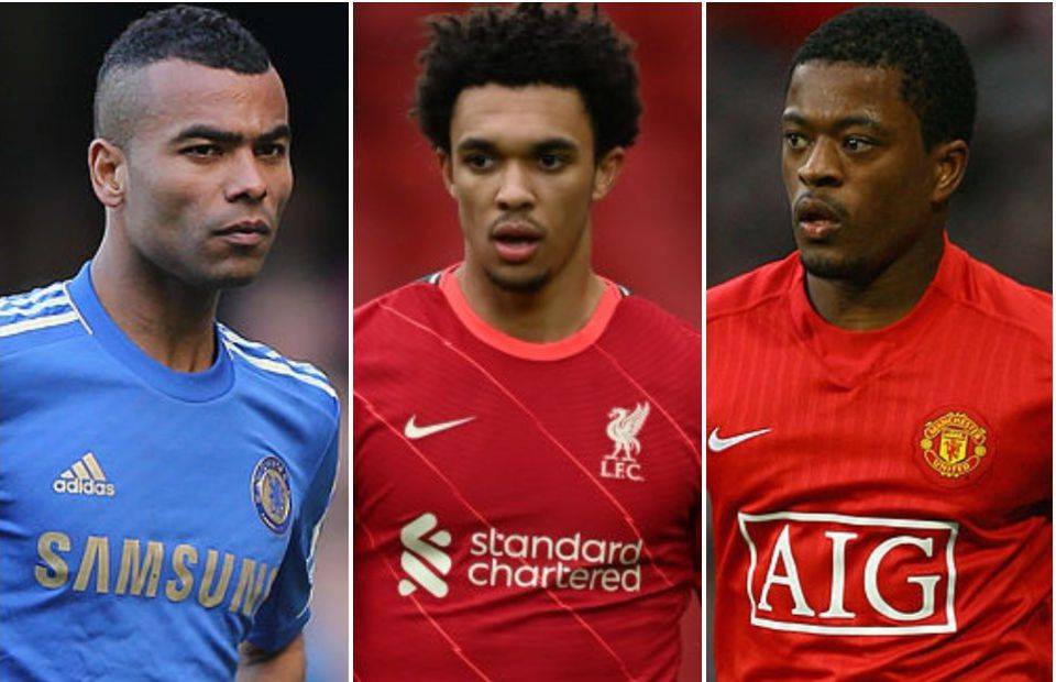 Ashley Cole, Trent Alexander-Arnold and Patrice Evra