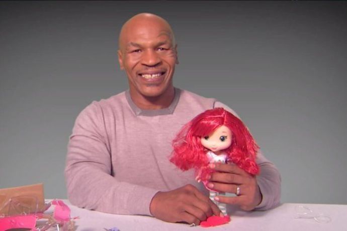 Mike Tyson and his new pal Strawberry Shortcake