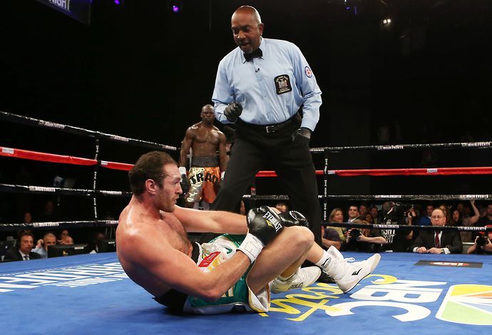 Tyson Fury was dropped by Steve Cunningham on his American debut in 2013