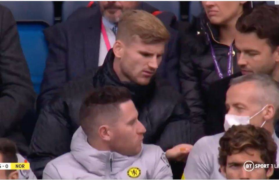 Timo Werner was gutted when given an orange wine gum