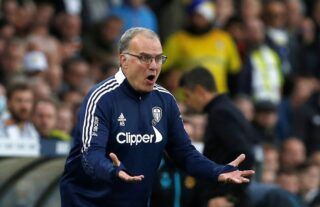Leeds manager Marcelo Bielsa looking angry