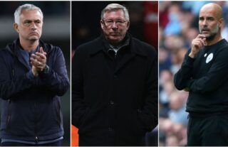 Jose Mourinho, Sir Alex Ferguson and Pep Guardiola