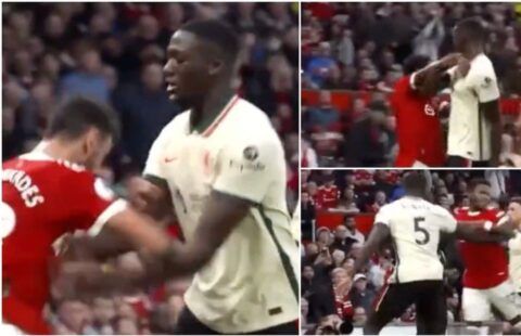 Ibrahima Konate tossed around Bruno Fernandes and Fred in Man Utd 0-5 Liverpool