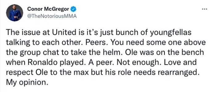 McGregor's tweet
