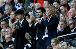 Amanda Staveley clapping the players at St James' Park