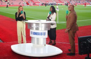 Ian Wright working as part of ITV's coverage