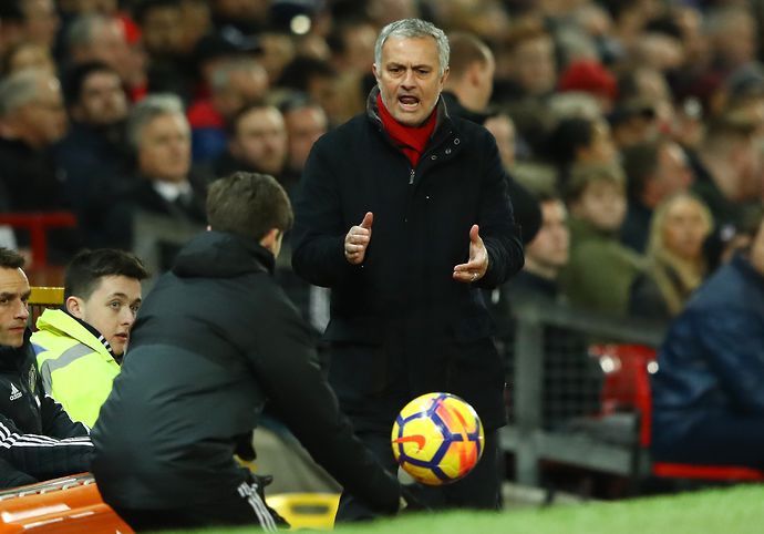 Jose Mourinho and a Man Utd ball boy