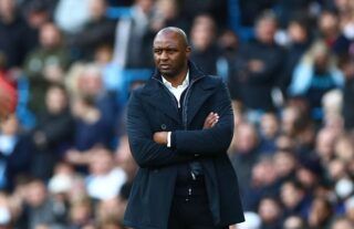 Crystal Palace manager Patrick Vieira on the touchline