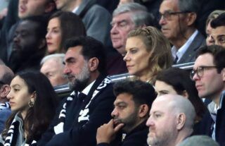 Members of Newcastle United's consortium watch on at St James' Park