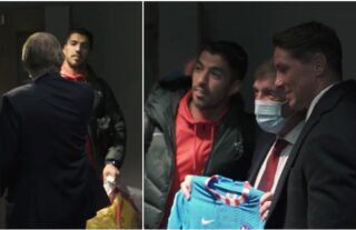 Luis Suarez shared a lovely moment with Dalglish and Torres after Liverpool 2-0 Atletico