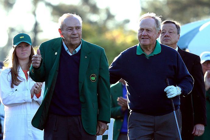 Arnold Palmer (left) and Jack Nicklaus (right)