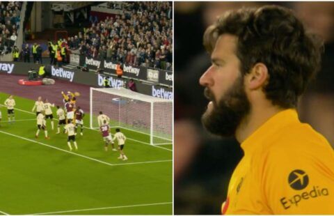 Alisson's own goal - West Ham vs Liverpool