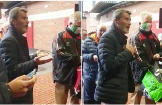 Roy Keane kicked off at a supporter after Man Utd 0-2 Man City