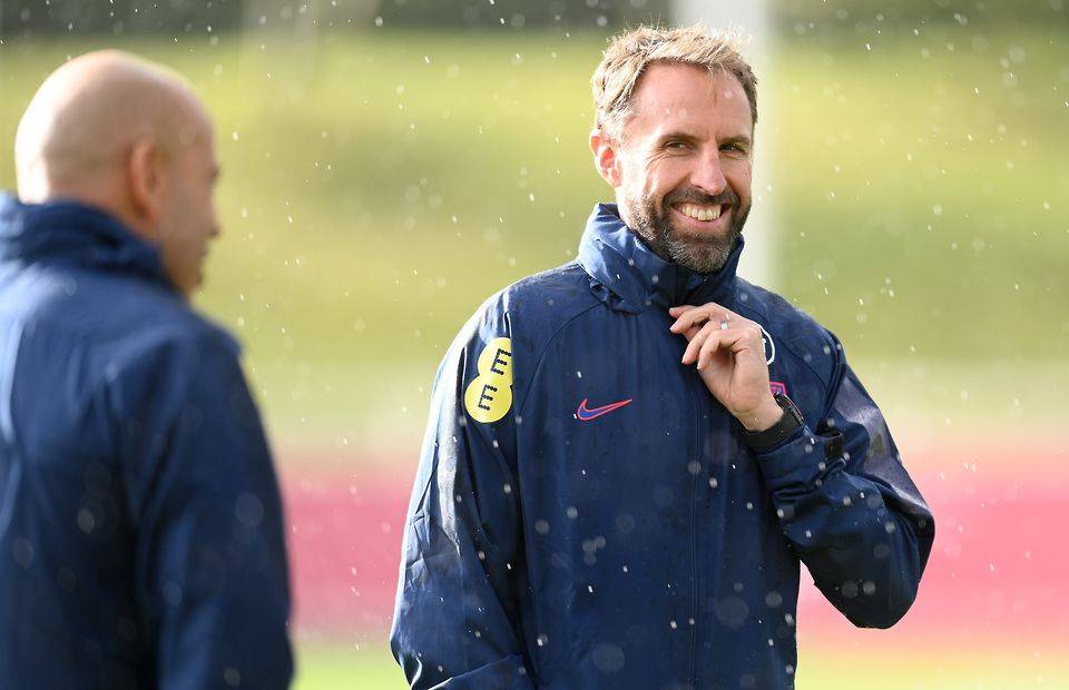 England manager Gareth Southgate at Three Lions training