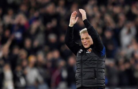 West Ham manager David Moyes clapping the fans