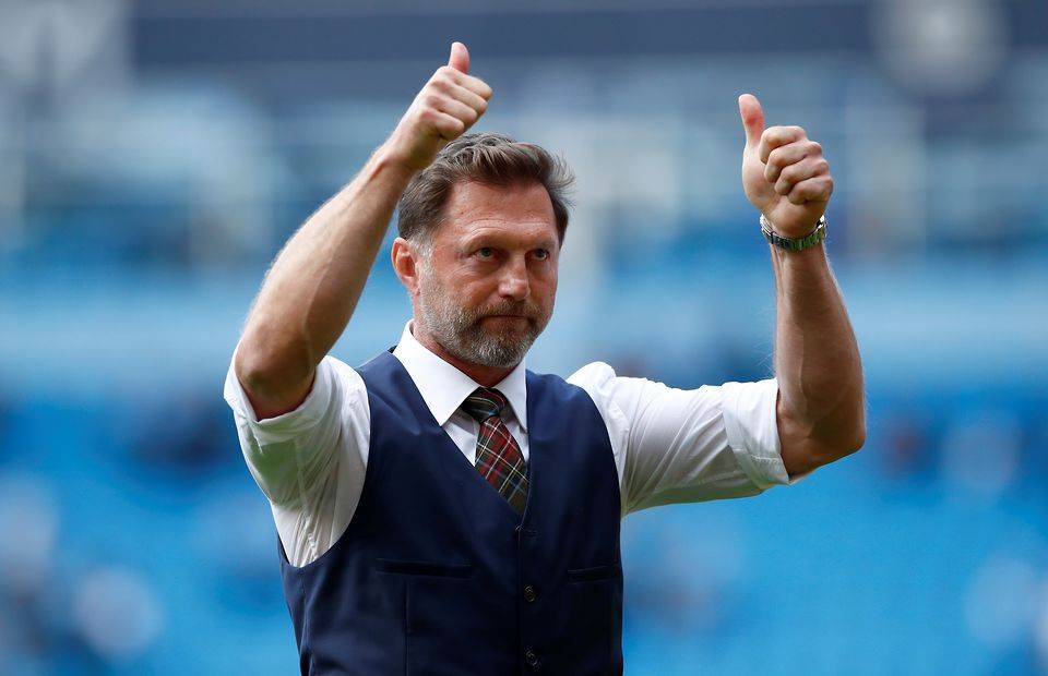 Southampton manager Ralph Hasenhuttl giving the fans the thumbs-up
