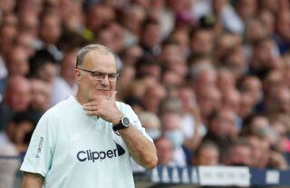 Leeds manager Marcelo Bielsa deep in thought